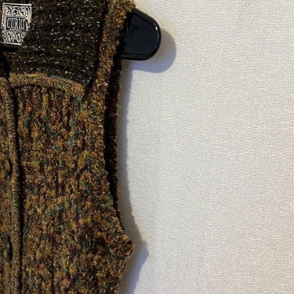 Curio vintage knit wool blend sleeveless sweater vest w/pockets boho.l retro. PL - Picture 6 of 8